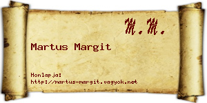 Martus Margit névjegykártya